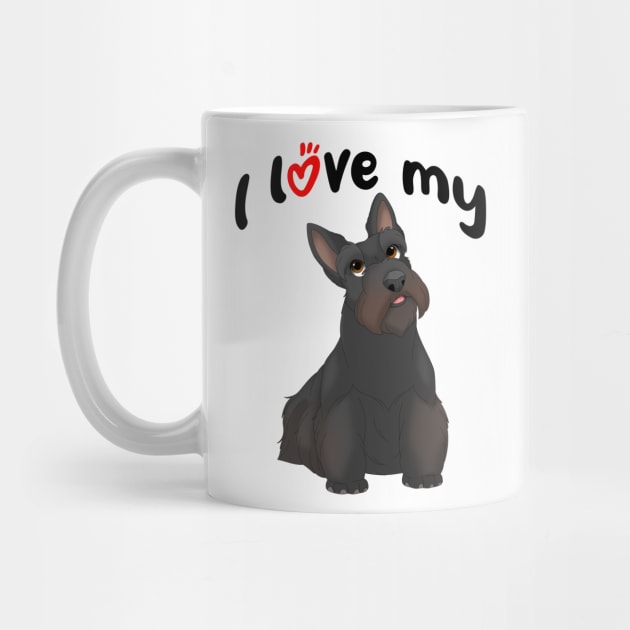 I Love My Black Scottish Terrier Dog by millersye